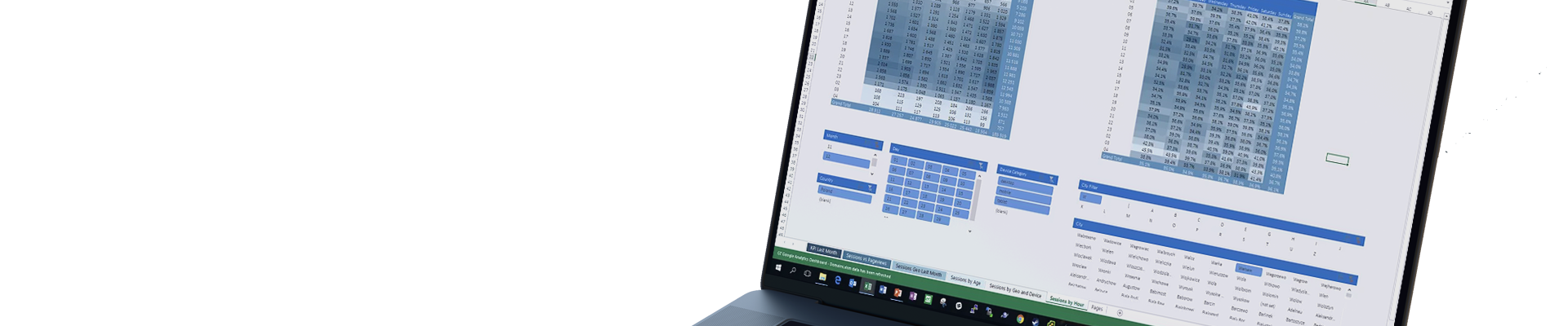 Excel Dashboard - Google Analytics